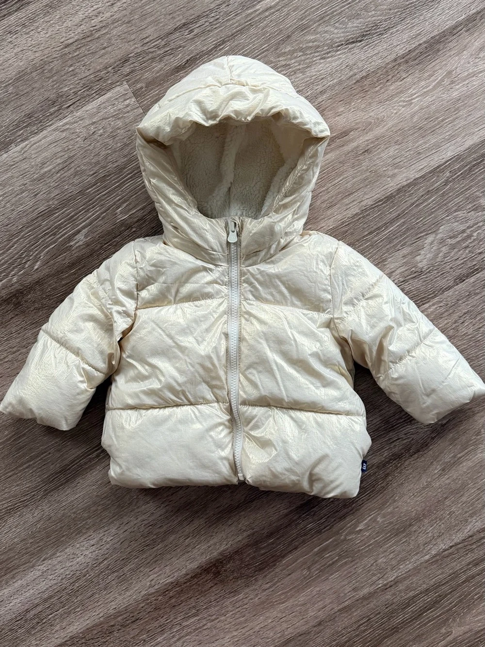 GAP 12-18 months SOFT Golden Puffer Jacket sherpa lining warm water-resistant